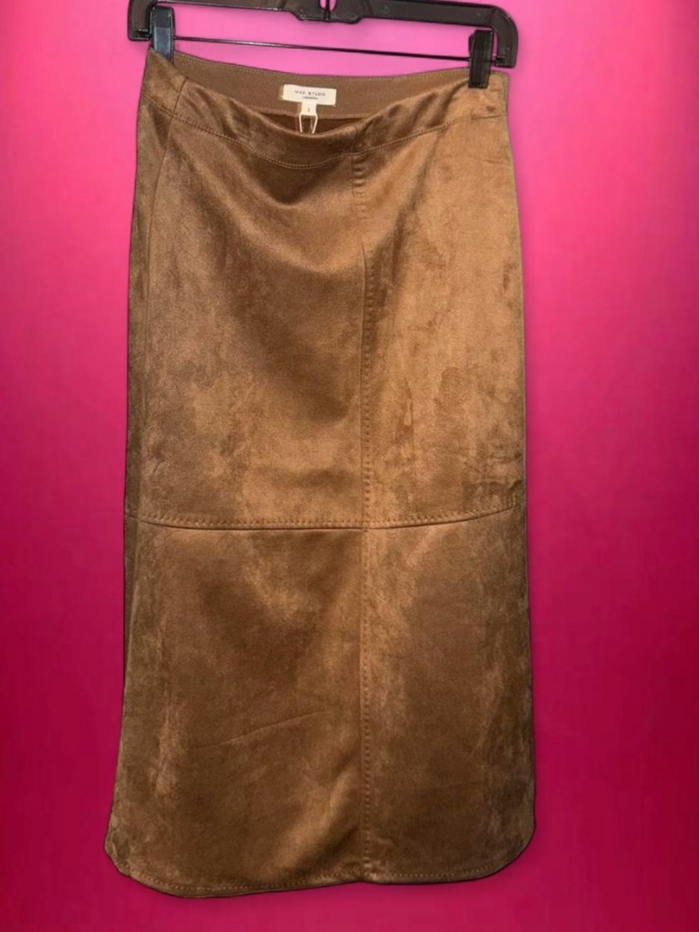 Max Studio Suede Skirt - Carolyn Bassett Kennedy Style